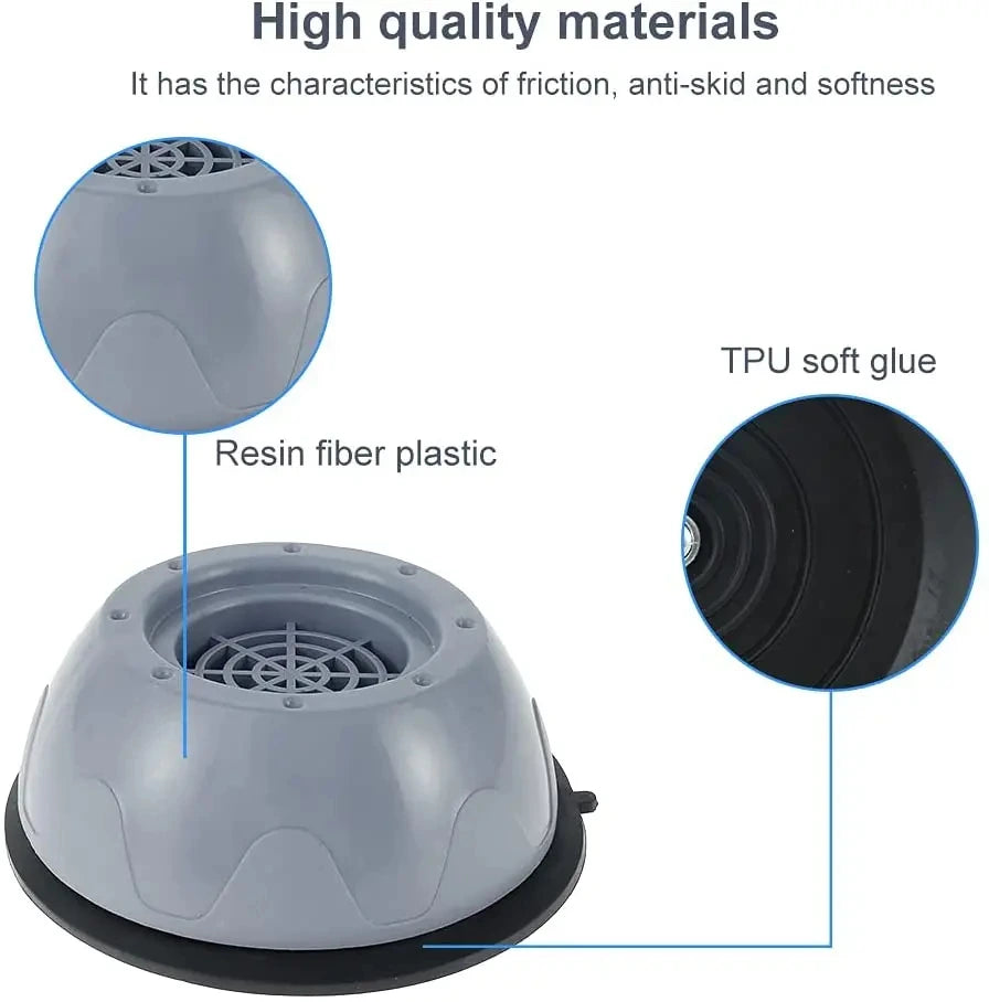 SilentBase Pro – Height-Increasing & Anti-Vibration Machine Pads (Pack of 4)