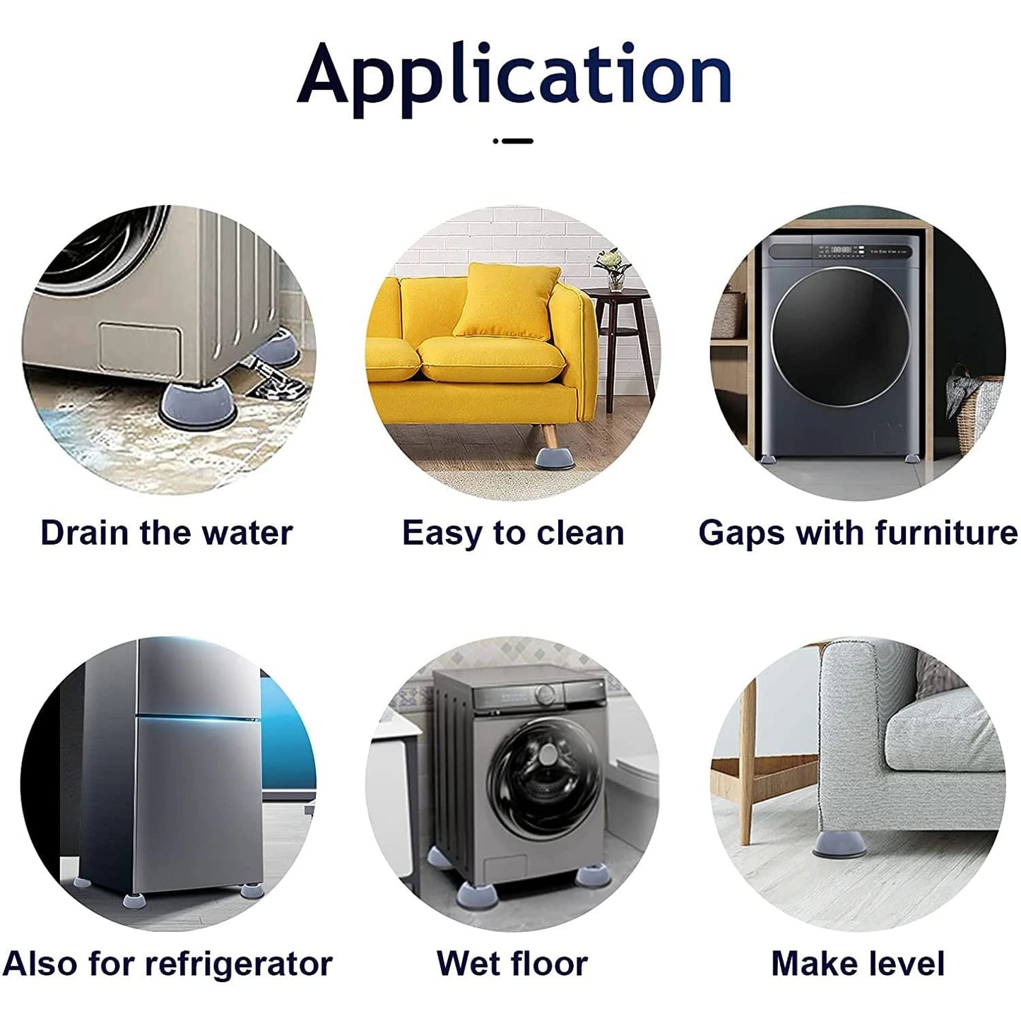 SilentBase Pro – Height-Increasing & Anti-Vibration Machine Pads (Pack of 4)