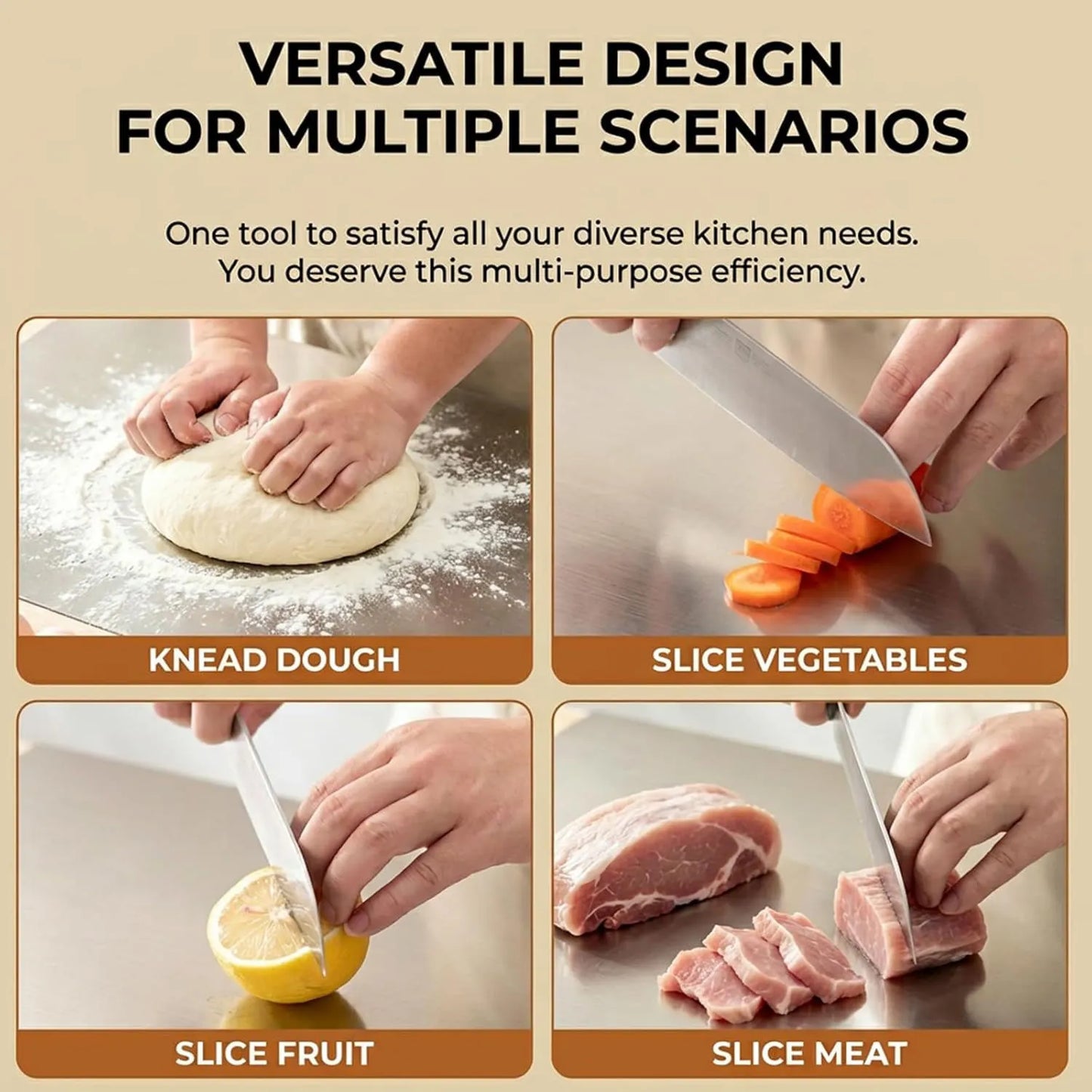 SmartChop™ Stainless Steel Chopping Board